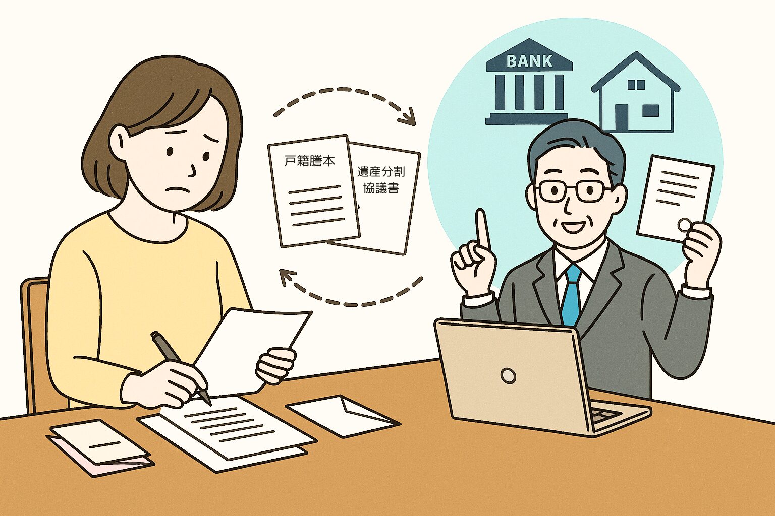やり取りに困る相続人と頼りになる専門家の司法書士